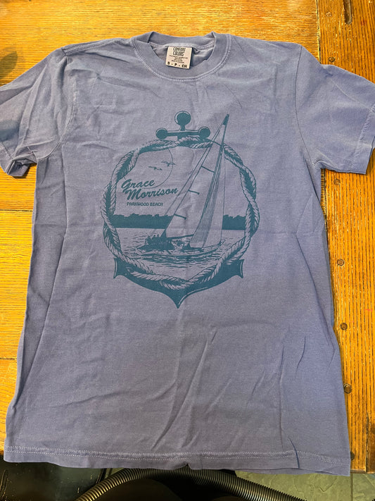 Parkwood Beach Sailboat Unisex Tshirt